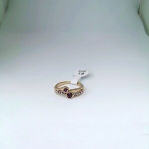 14k Real Gold Plated Ring Gem Violet Purple